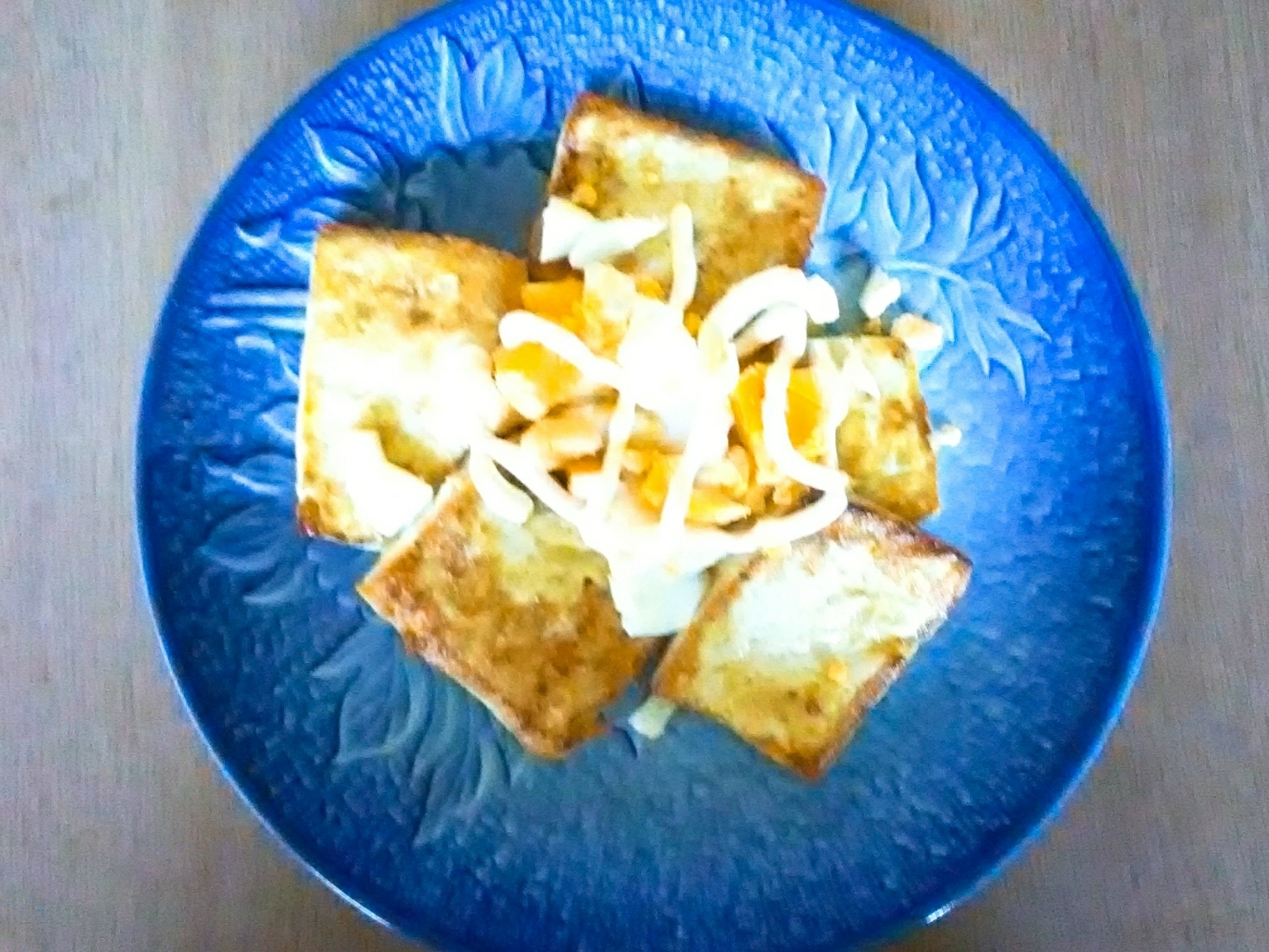 焼き豆腐とかぼちゃのマヨ和え