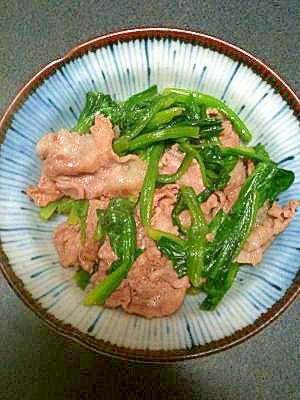 シンプルに！小松菜と豚肉の炒め物