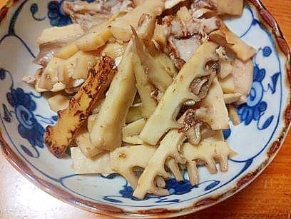 筍・舞茸・豚肉　炒め
