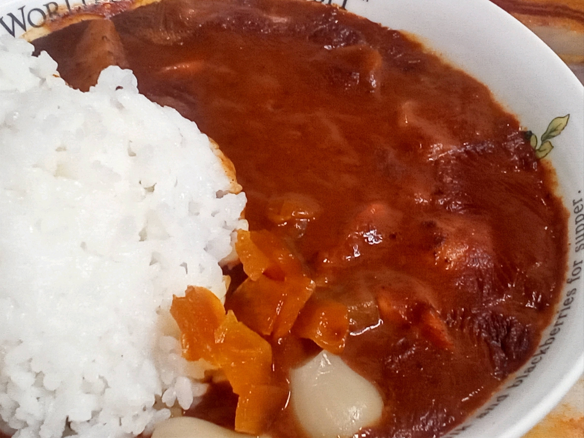 根菜煮の入ったレトルトカレーライス