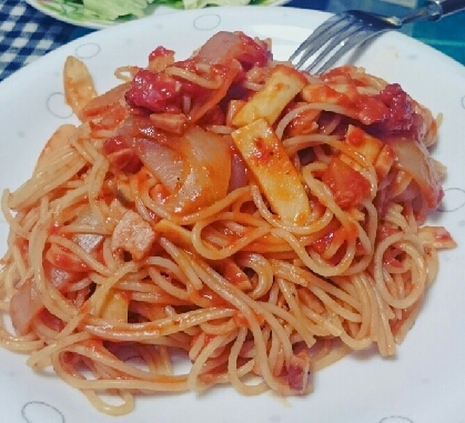 我が家は普通のパスタで作りました。程よい辛みもあって美味しかったです！