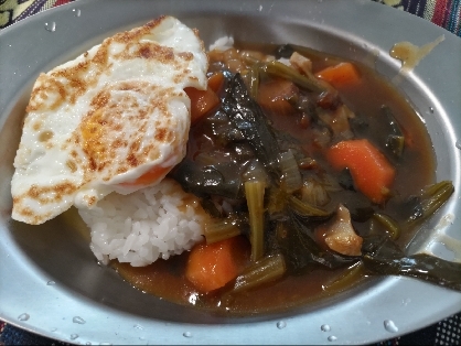 目玉焼き&ハム乗せカレー