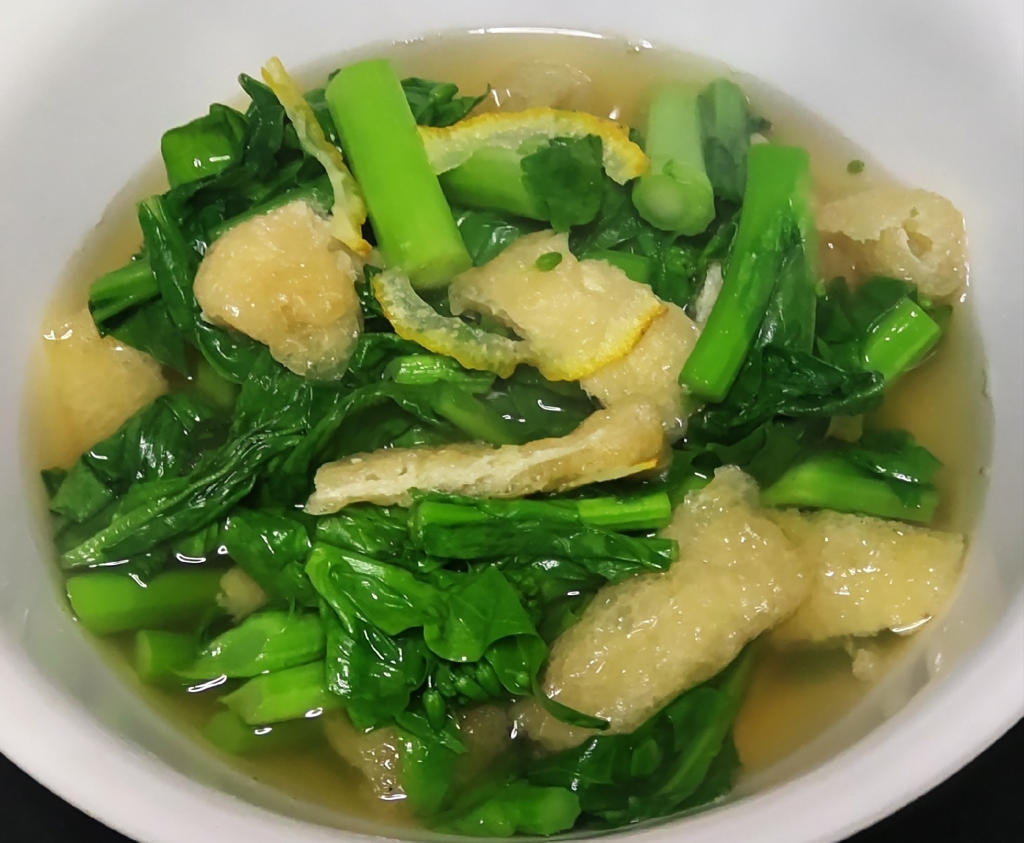 菜の花と油揚げの煮浸し❤柚子の香り