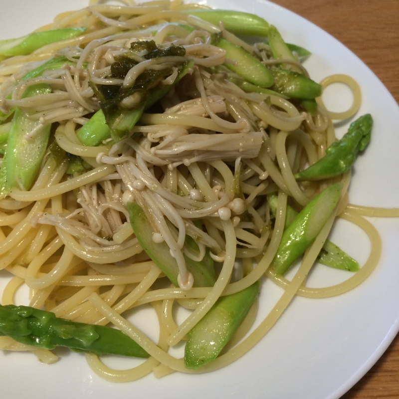 岩のりで簡単！お箸で食べる和風パスタ