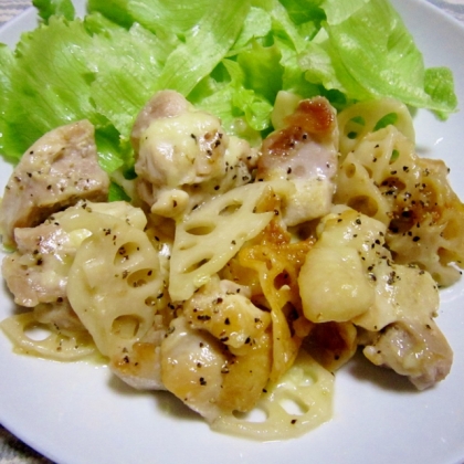 絶対美味しい！鶏とレンコンのチーズ焼き