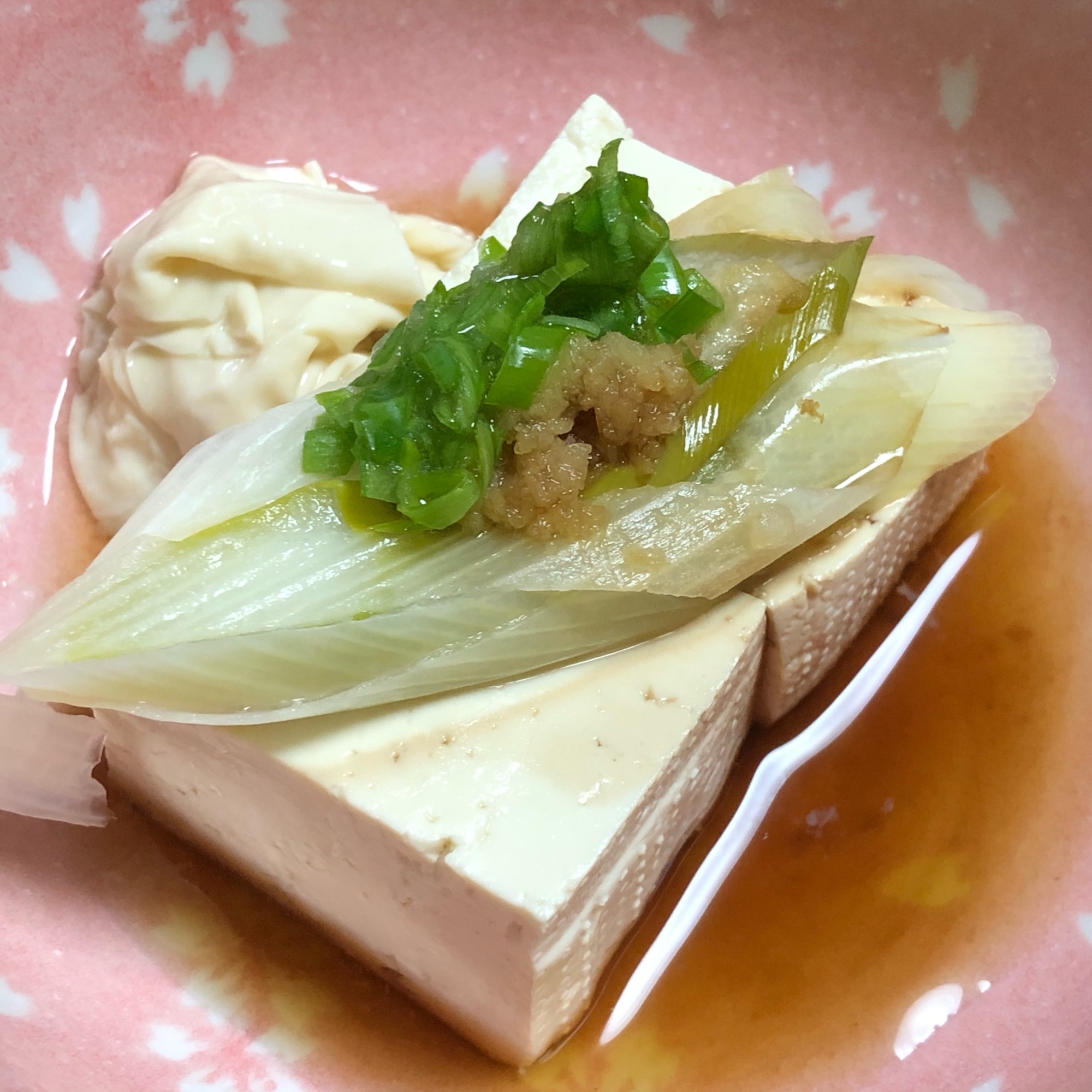 下仁田ねぎと湯葉と湯豆腐