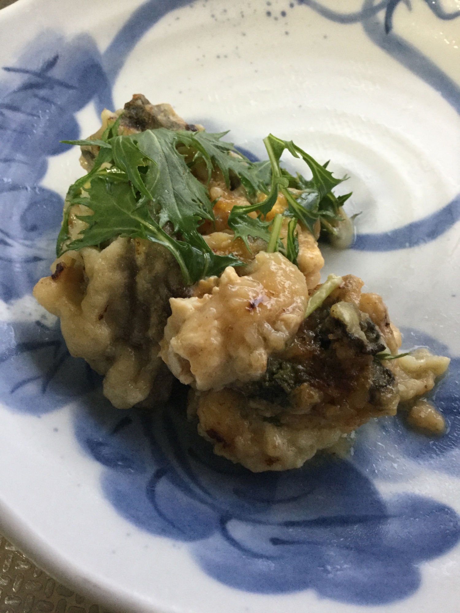 牡蠣の天ぷらの卵とじ