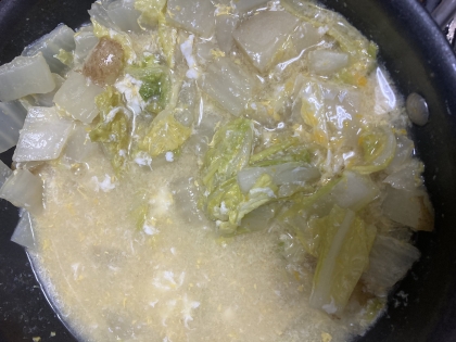 鍋の残りで　おじや