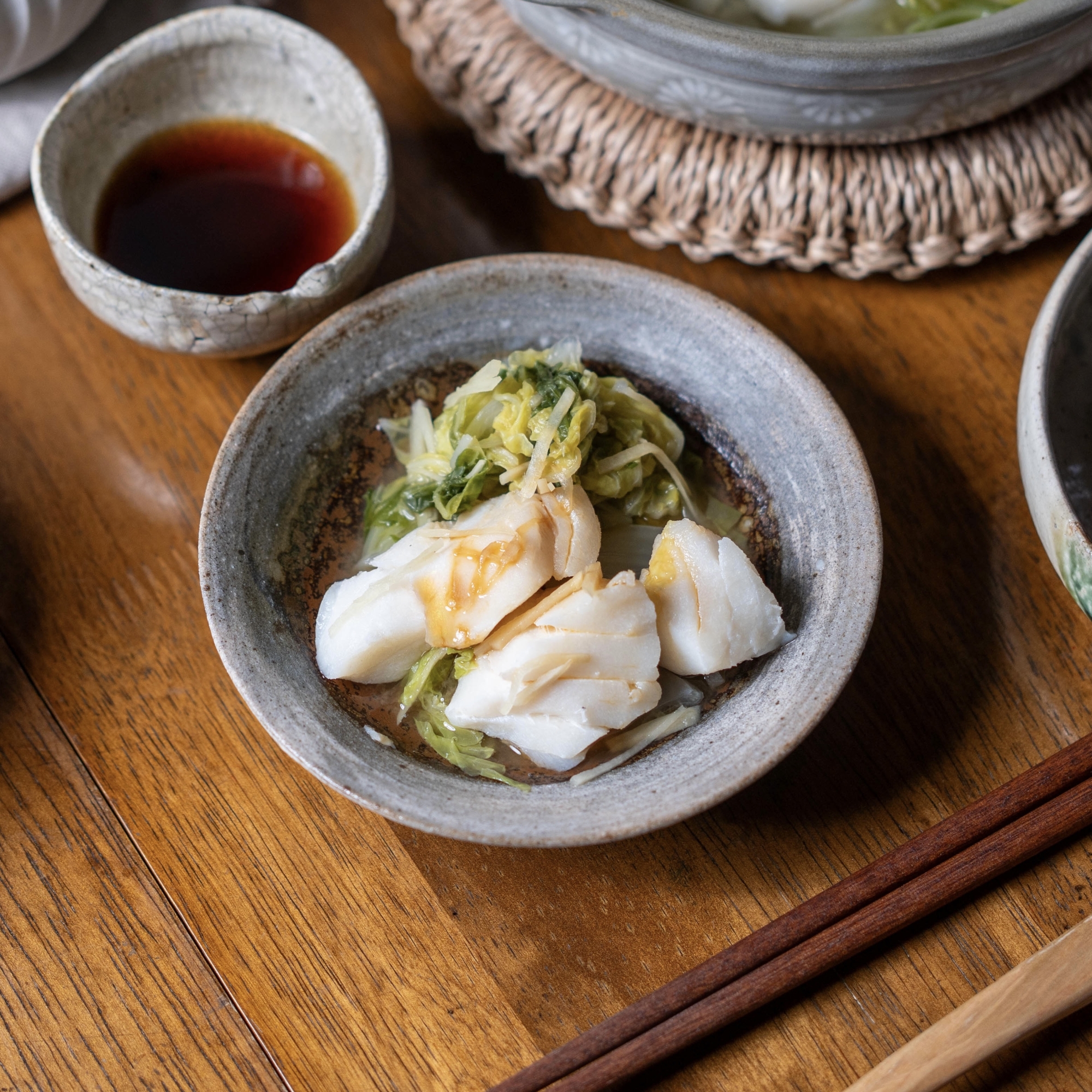 たらと白菜のしょうが蒸し【和食・主菜】