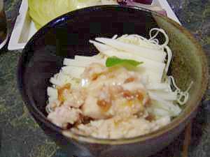 ☆初夏にぴったり☆　鶏肉と長芋の冷やし梅素麺