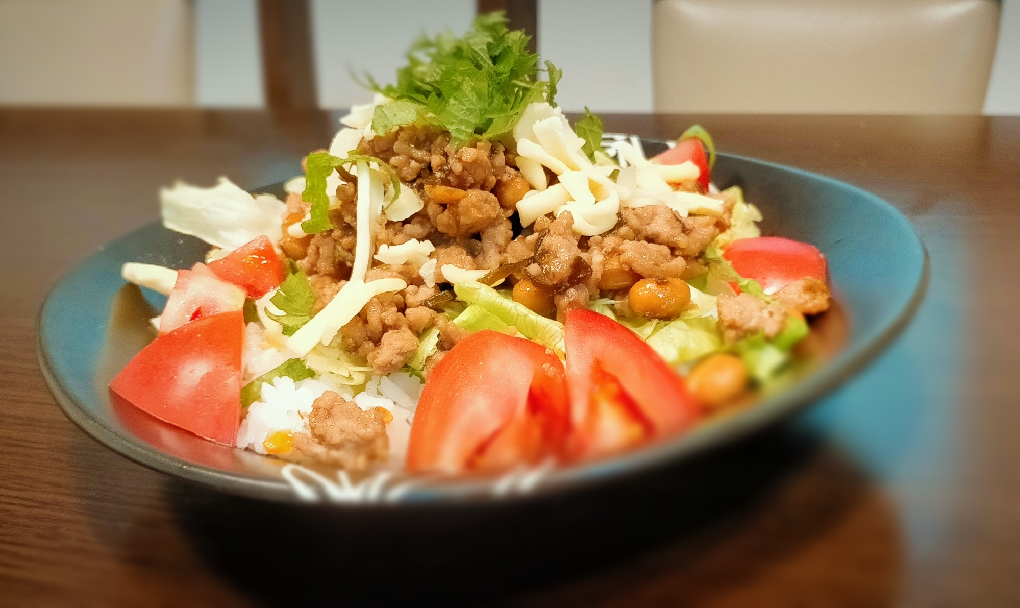 カフェごはん☆ おなじみ調味料で和風タコライス