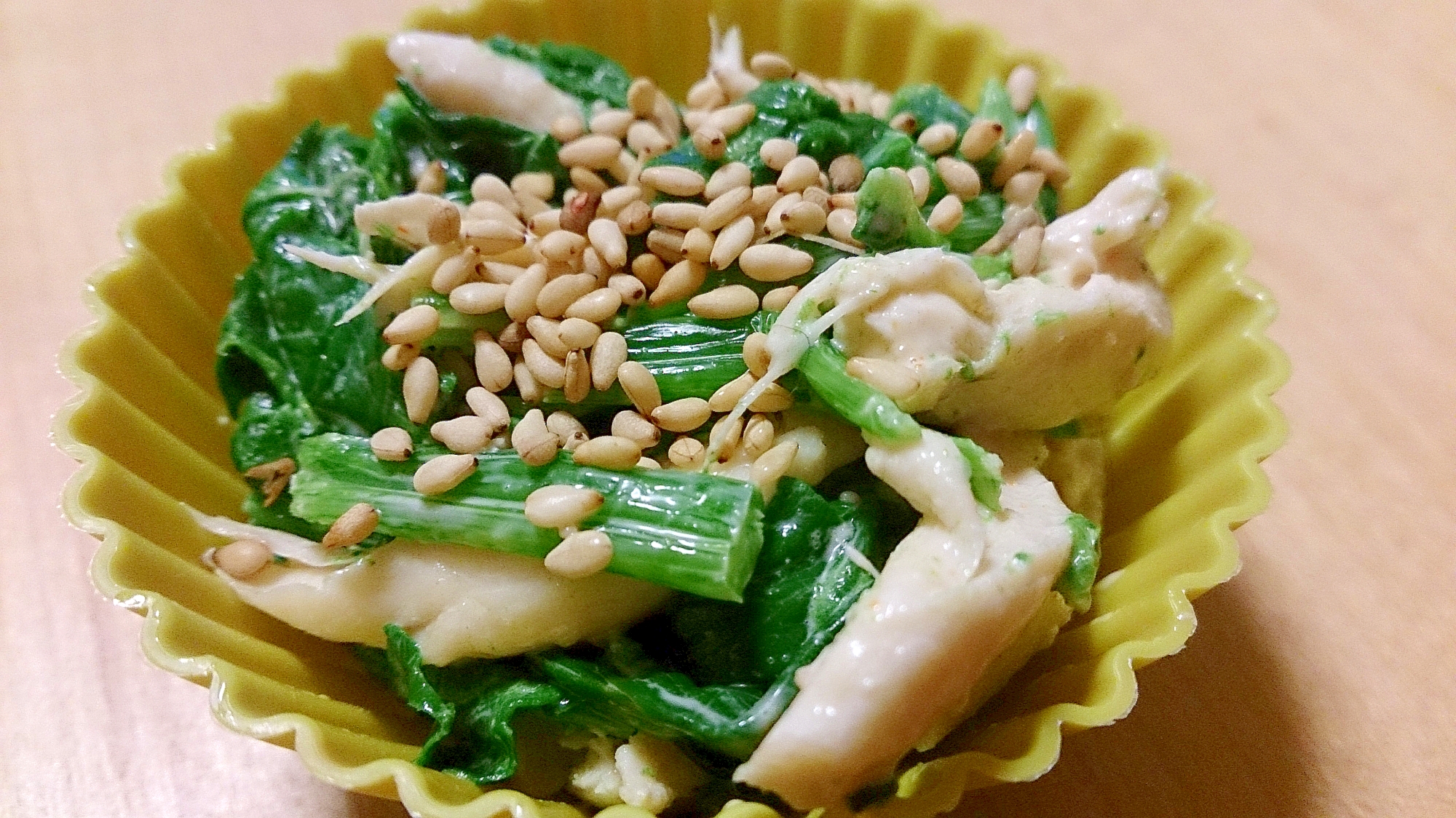 ほうれん草とささみの明太マヨ合え お弁当に1カップ レシピ 作り方 By ぼーずの母ちゃん 楽天レシピ