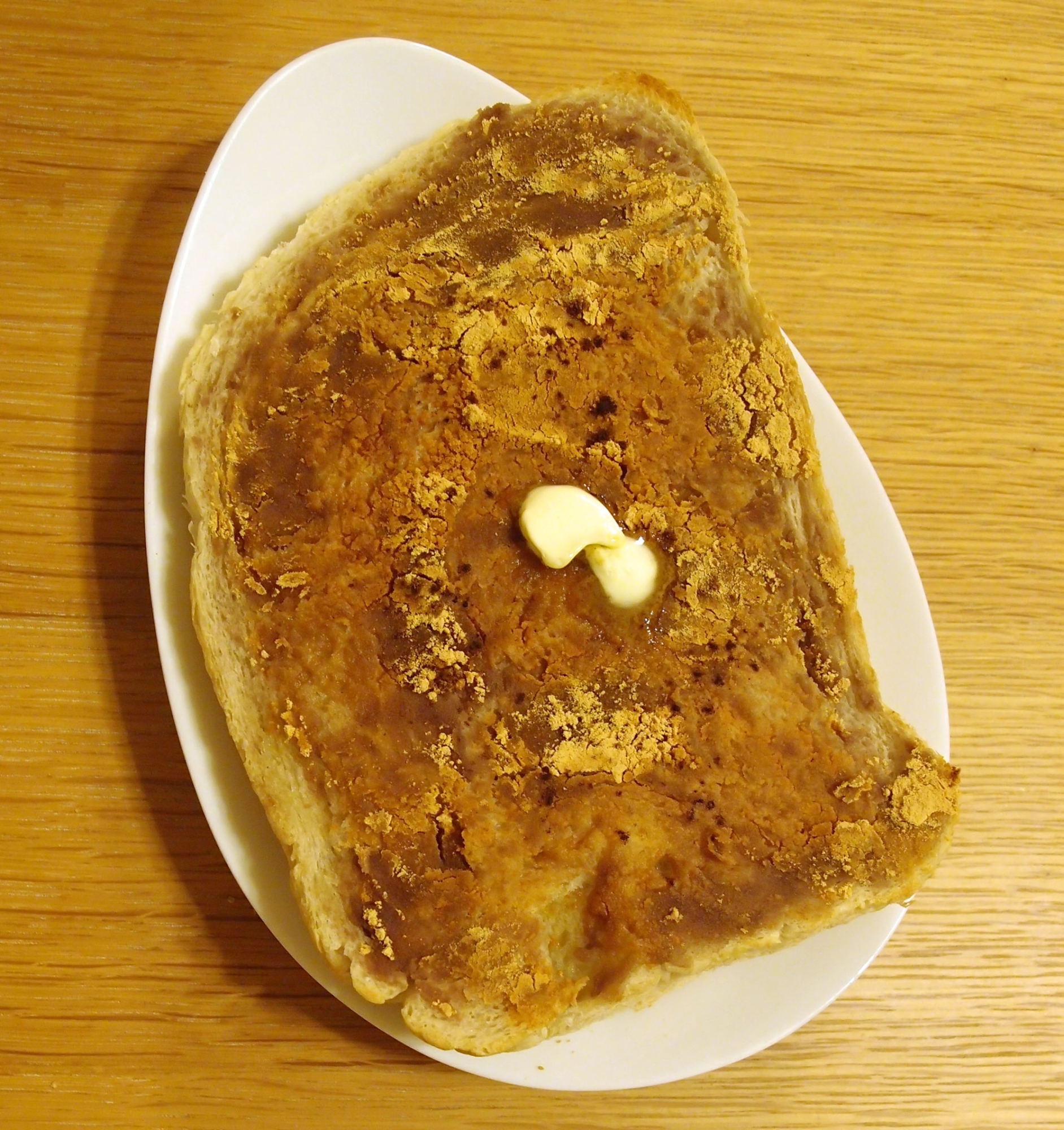 厚切り食パンで☆餡子ときな粉とシナモンのトースト