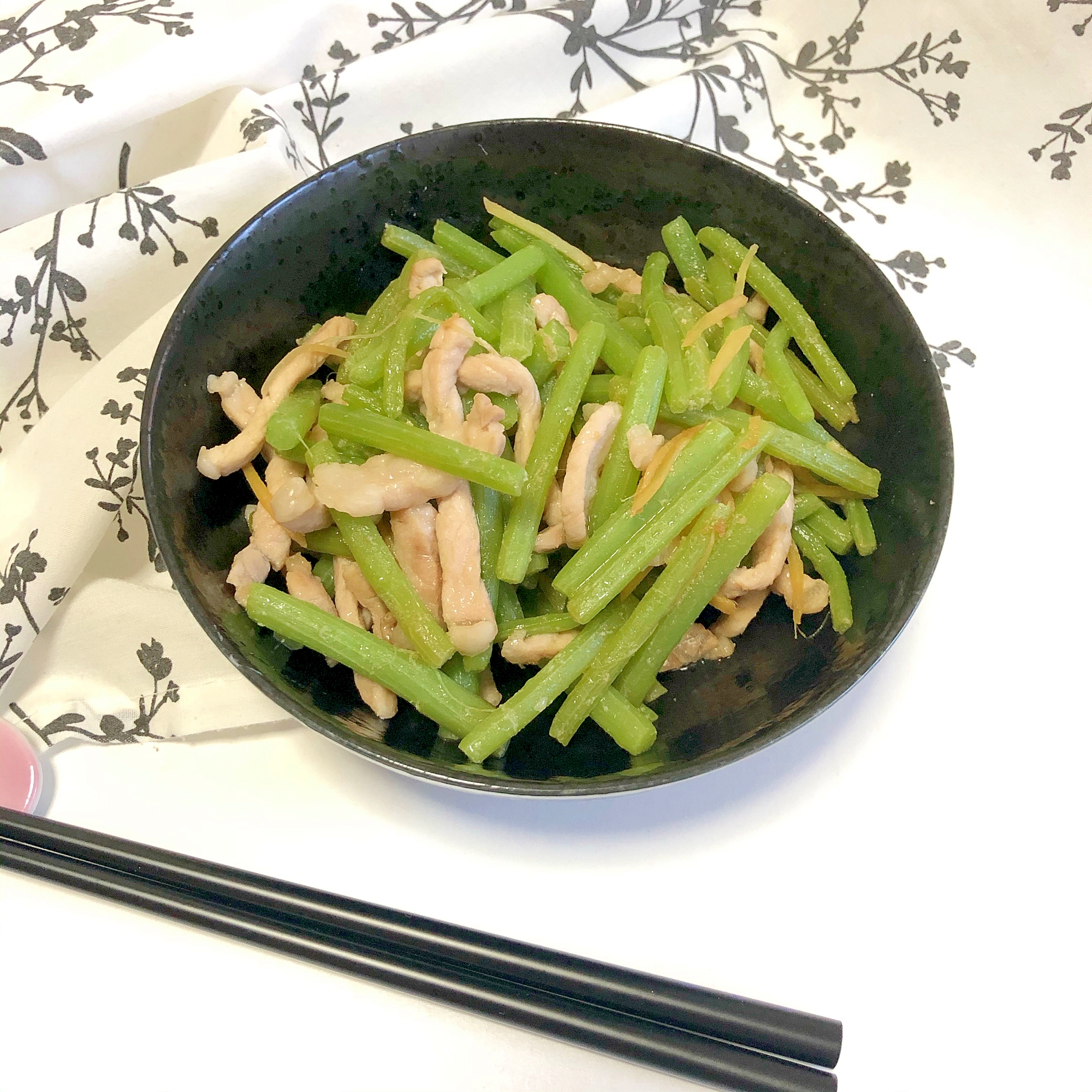 ミズと豚肉の炒め物♪