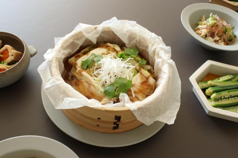 KOZレシピ【豆腐と白身魚の中華風重ね蒸し】