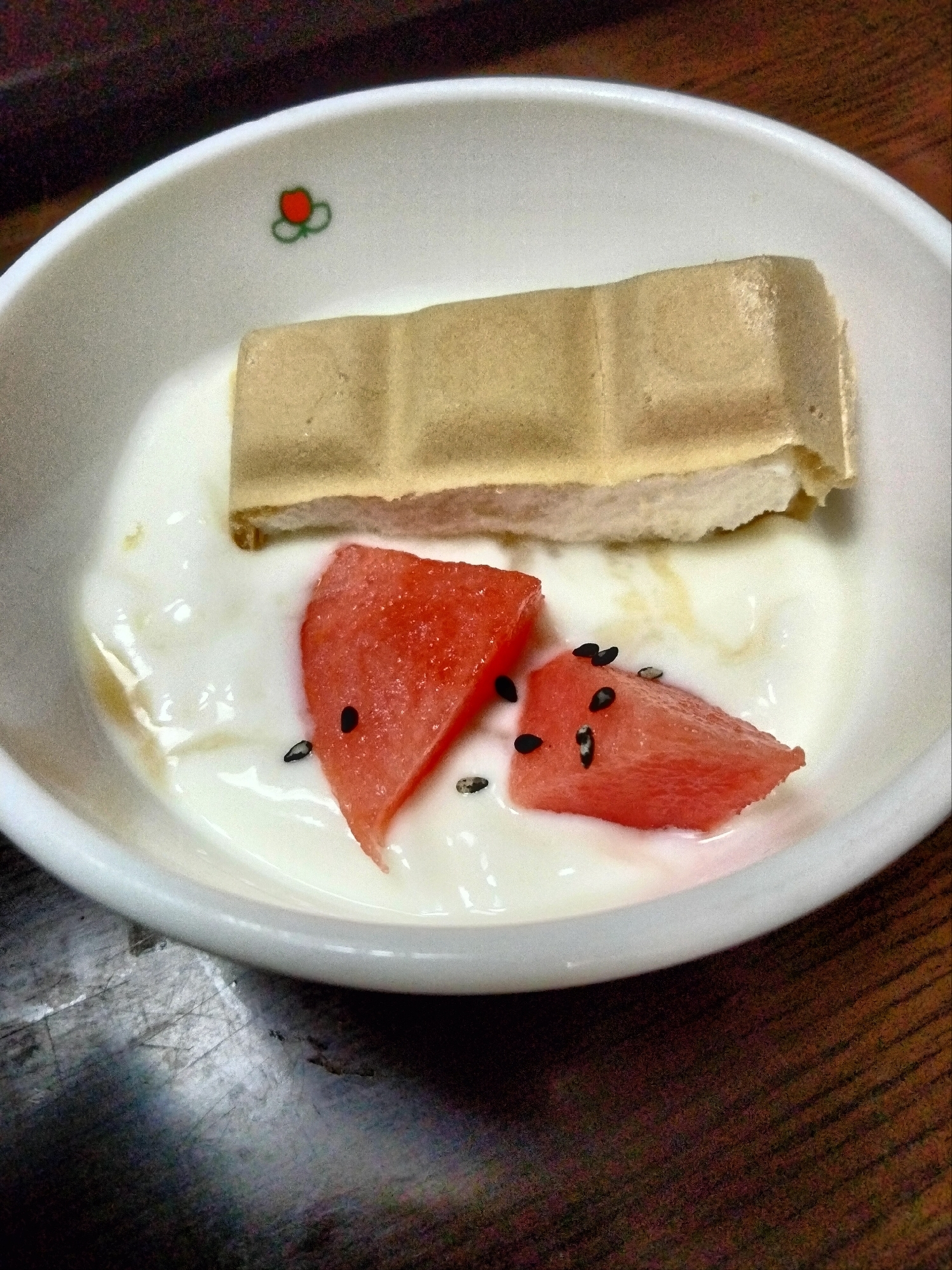 今日のヨーグルト♡スイカ&アイスモナカ