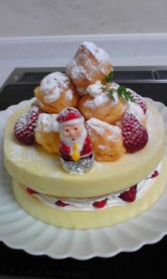クリスマスケーキのデコに使いました☆何個かは膨らみ微妙でしたが、美味しかったです
