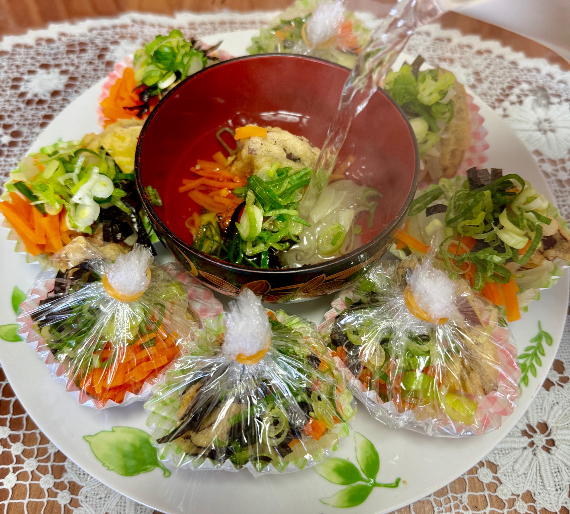 さつま芋の天ぷらと海苔と青ネギと玉ねぎ…の☆味噌玉