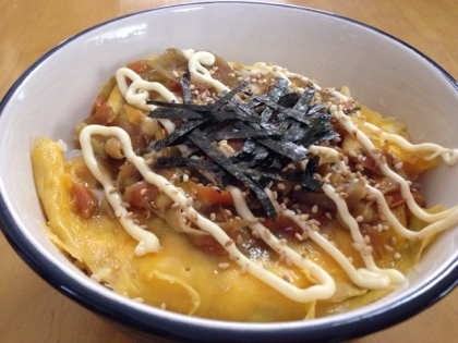 きんぴら牛蒡タママヨ丼