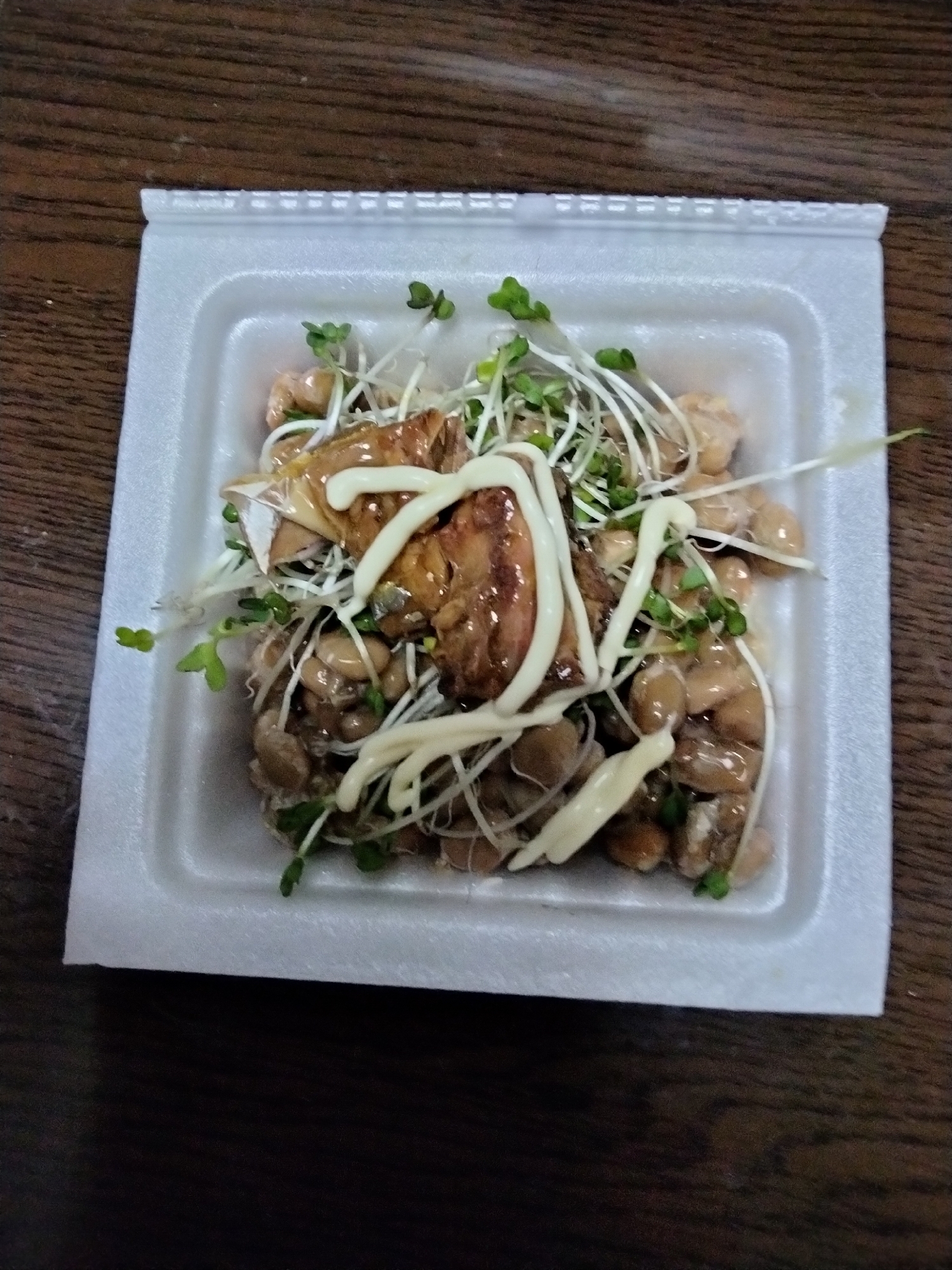 納豆アレンジ スプラウト&さば缶みそ味
