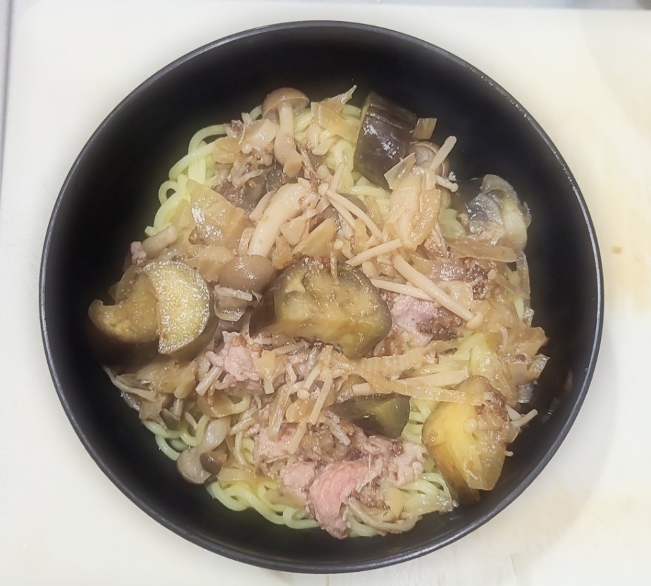 なす煮込みの冷やしラーメン