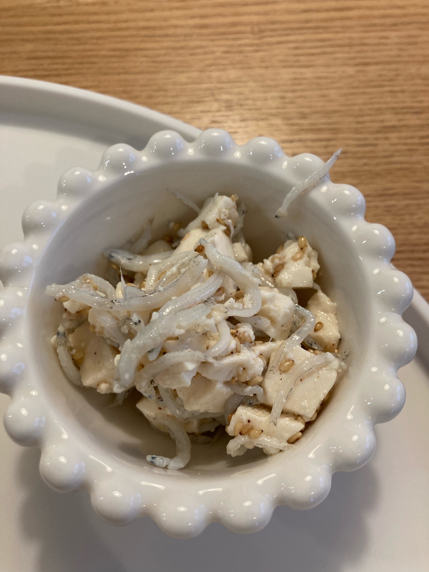 お手軽！豆腐としらす和え