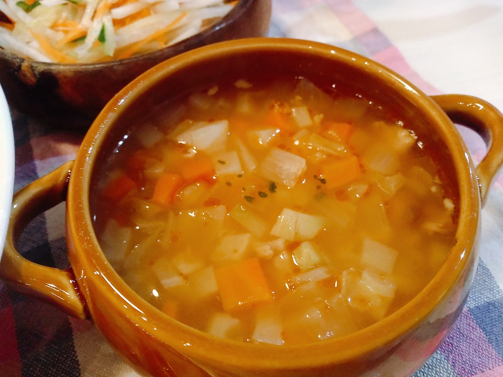 節分豆で♪大豆と豚肉のミネストローネ☆