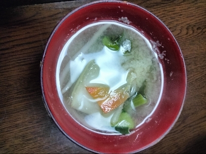 うどん残りスープリメイク♪野菜味噌汁✧˖°