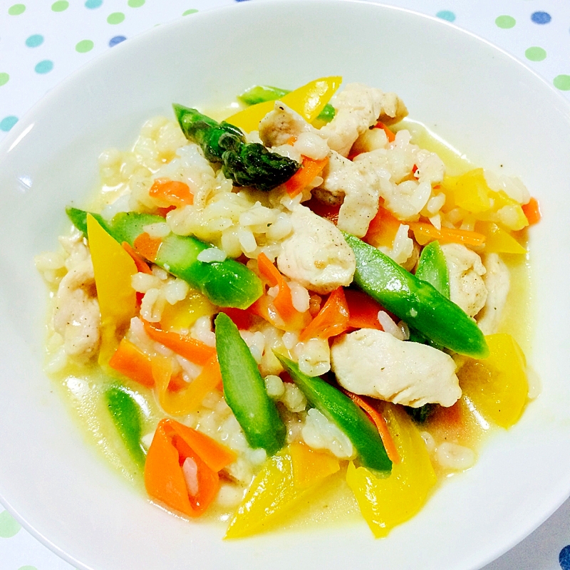 ダイエットに!ささ身と彩り野菜のリゾット風