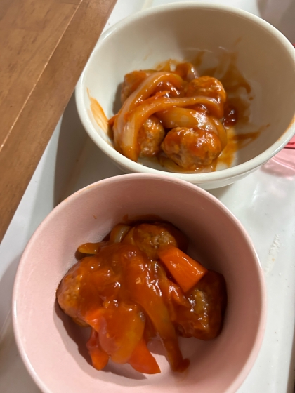 業務スーパーの冷凍肉だんごの甘酢あんかけ