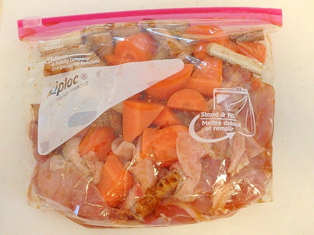 漬けおき冷蔵保存★鶏肉と根菜の蜂蜜醤油漬け