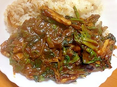 ほうれん草とエリンギと玉ねぎのカレー