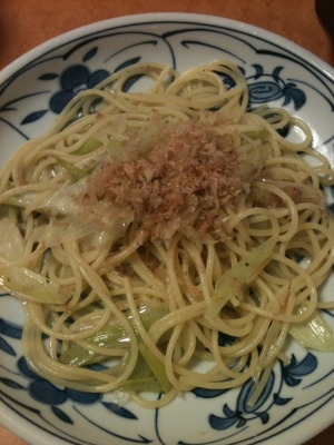 長ネギのおかかパスタ