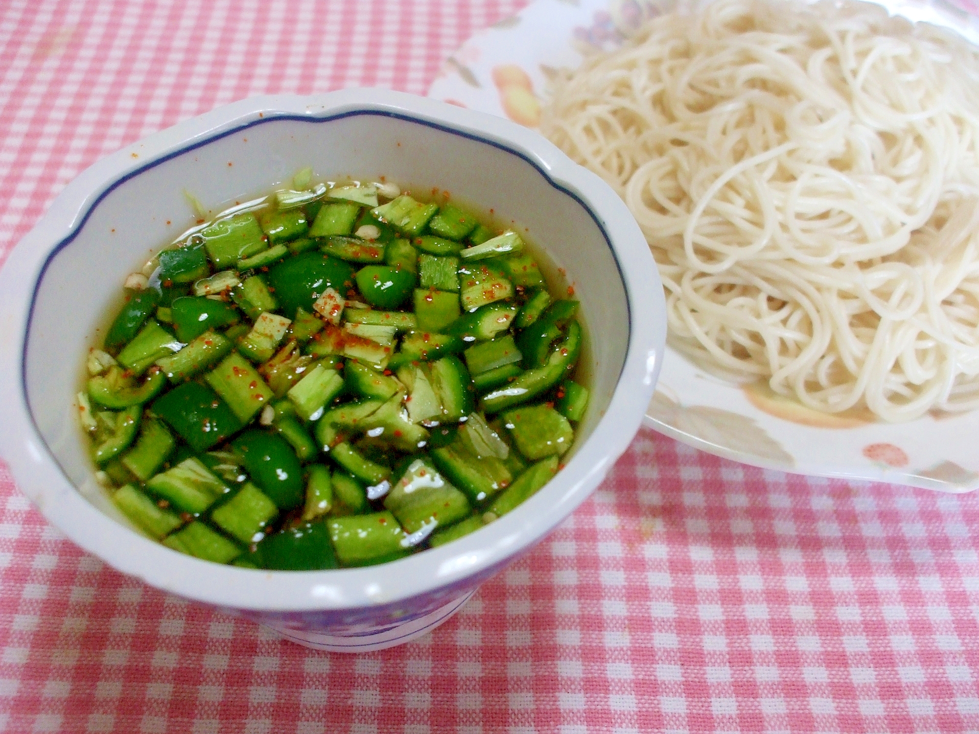 ピーマン好きの そうめんのつけだれ レシピ 作り方 By おっぱっぴー 楽天レシピ