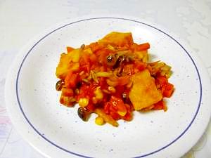 高野豆腐でイタリアン☆トマトソースの炒め煮