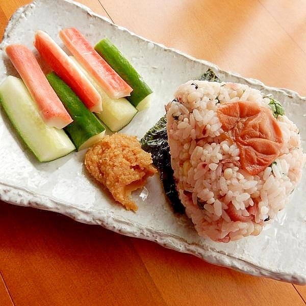 ６分！？ディップは味噌❤爽やかお握り（梅干し他）
