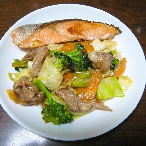 焼き鮭と野菜炒め レシピ 作り方 By のん786 楽天レシピ 焼き鮭と野菜炒め レシピ 作り方 By のん786 楽天レシピ