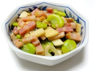 余ったそら豆と枝豆のガーリックチーズ炒め★簡単