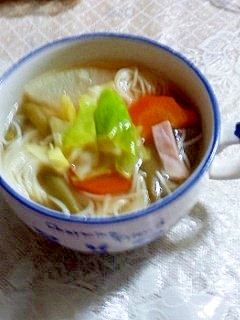 素麺入りコンソメスープ レシピ 作り方 By ココアケア 楽天レシピ