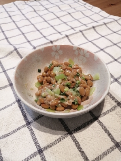 納豆の食べ方-生姜＆ブロッコリーの茎♪