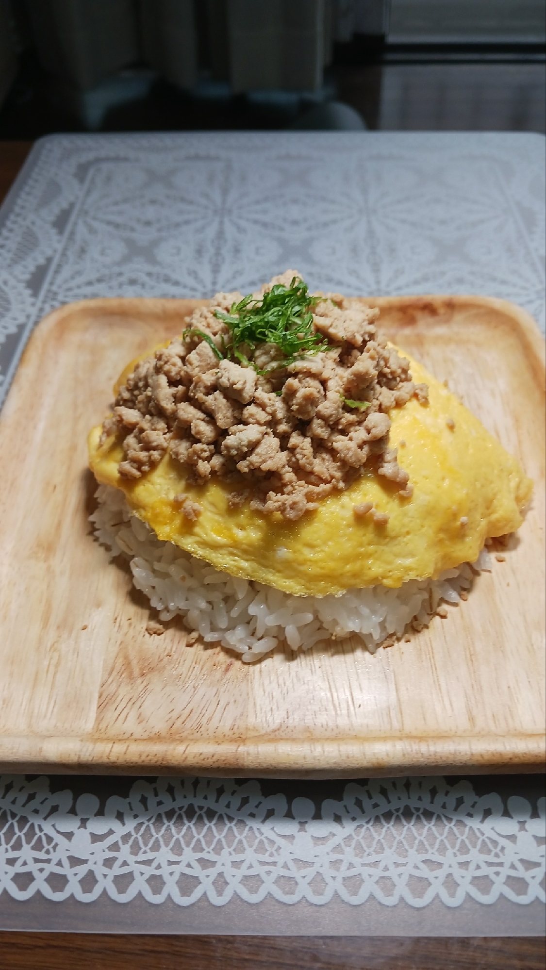子供も大人も喜ぶ‪♡ひき肉かけオムご飯‪♡