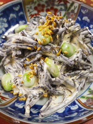 ひじき枝豆マヨ生姜サラダ