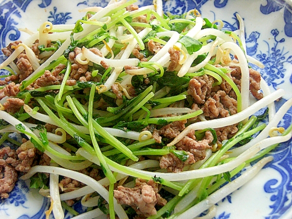 超簡単タイ料理❤ナンプラー味「もやし」＆豆苗炒め♪