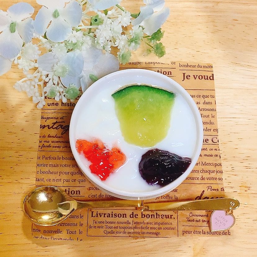 メロン×ジャム×ジャム♪ヨーグルト