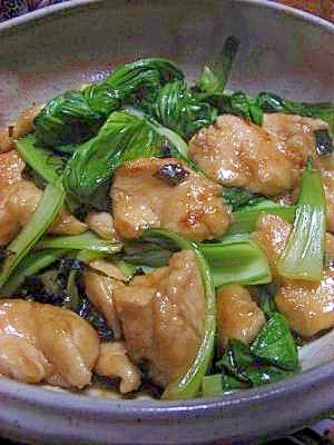 ふわふわの食感　鶏ムネ肉と青梗菜の中華炒め