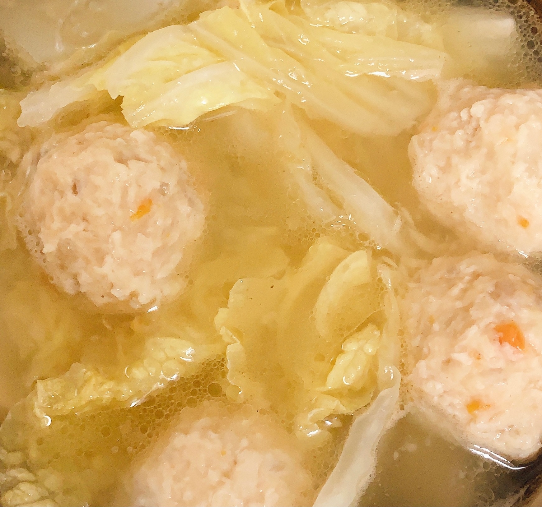 鶏つみれと白菜、大根の生姜スープ