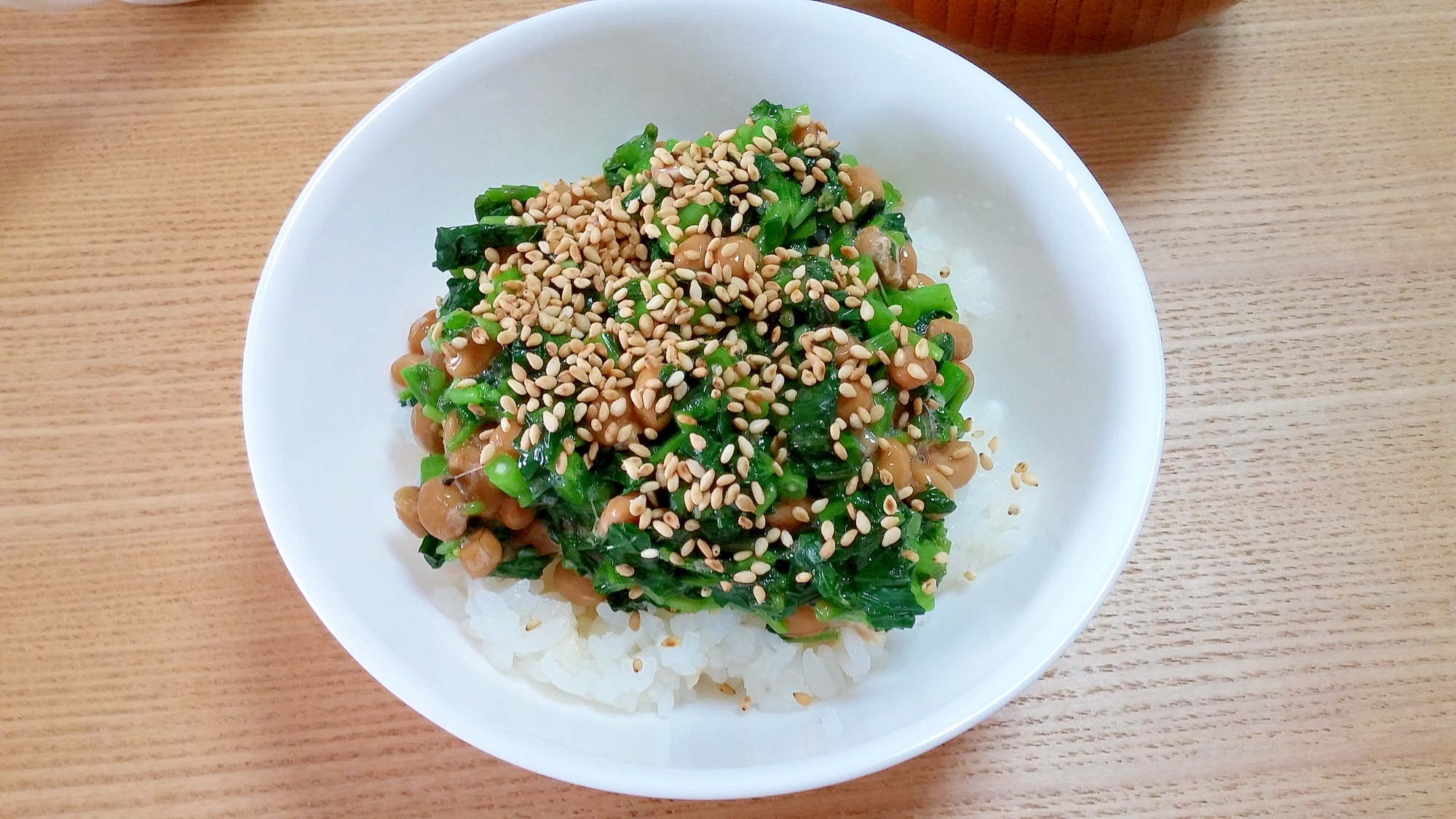 モロヘイヤと納豆のねばねば丼♪