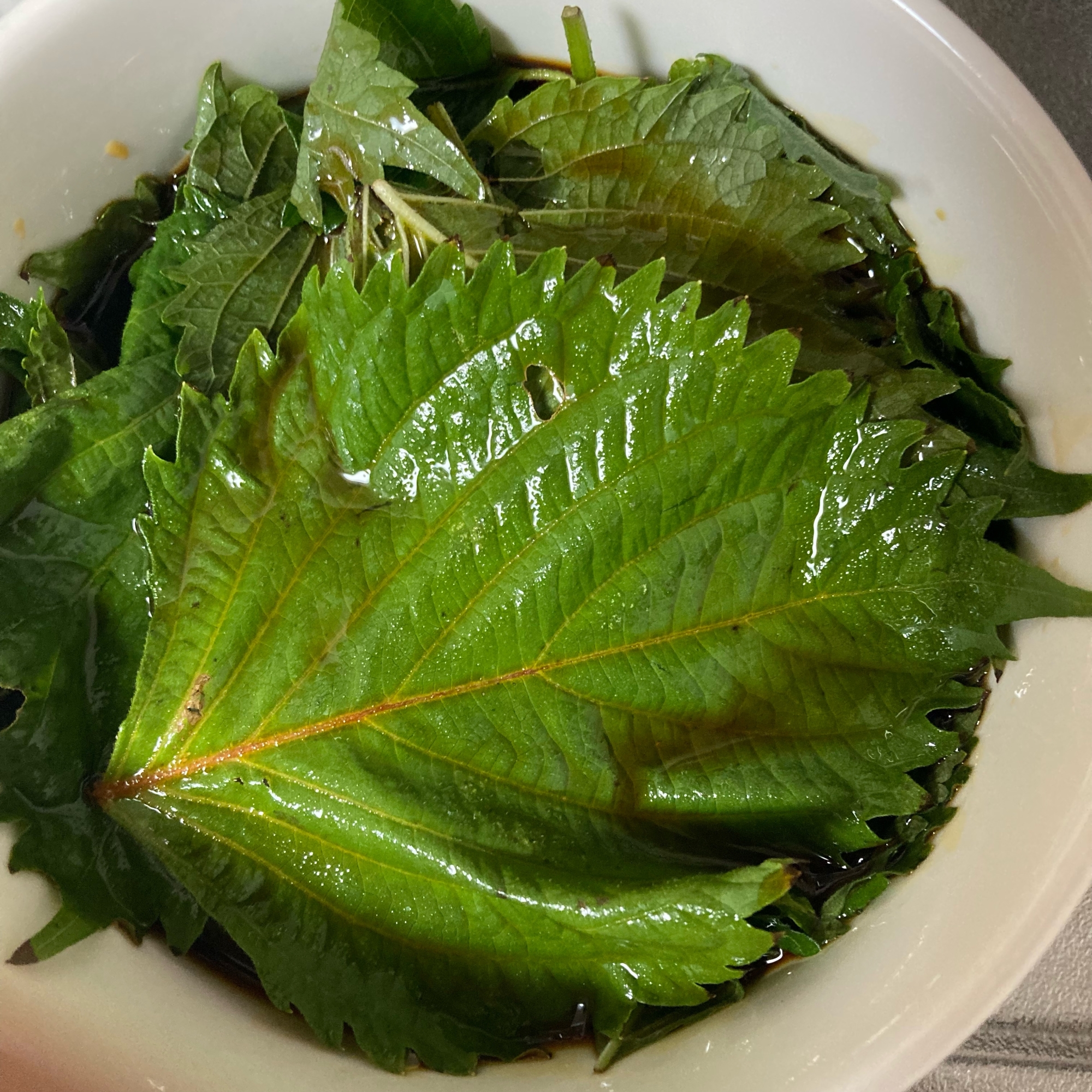 大葉の醤油漬け