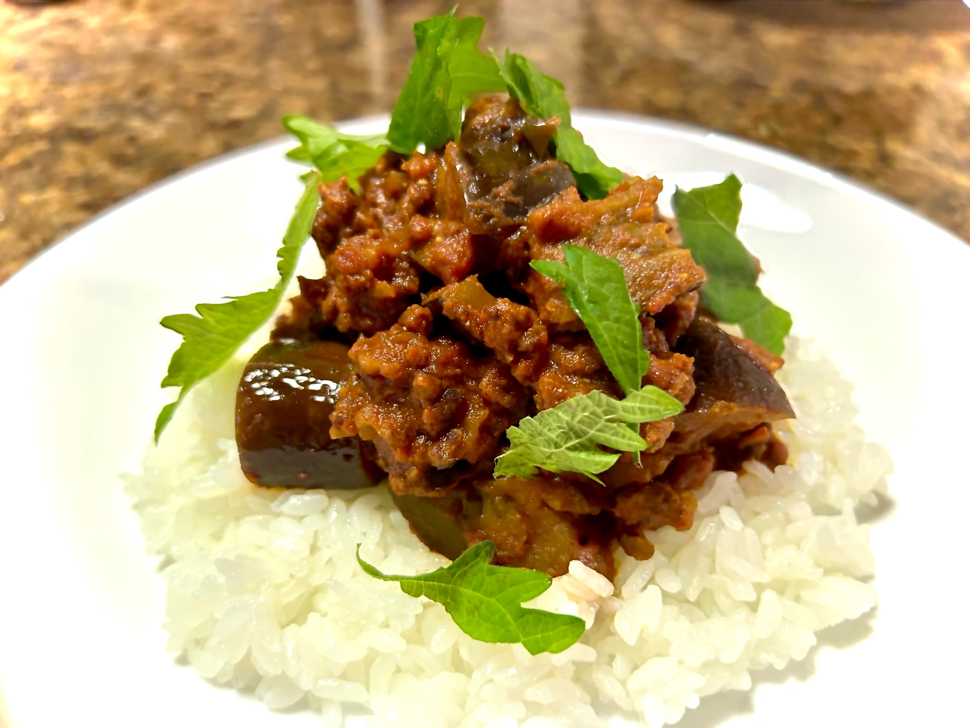 大葉が香る茄子のドライカレー（カレールー不使用）