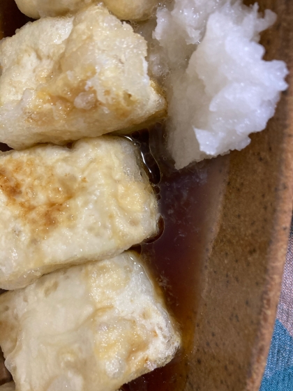 揚げ焼きで。居酒屋の揚げ出し豆腐